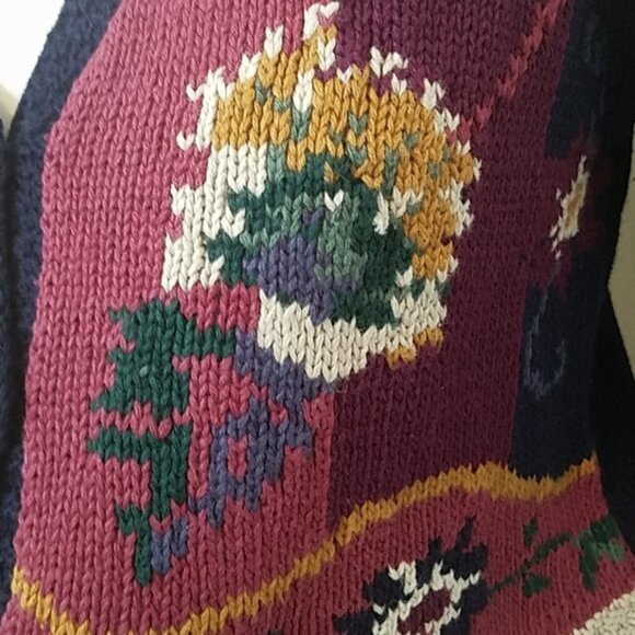 NWT First Concepts Hand Knit Floral Crop Cardigan - Picture 2 of 7